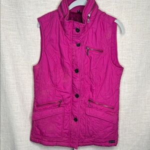 Vintage Blue Willi’s Hot Pink Quilted Button-Front Vest
